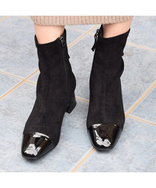 no brand（ノーブランド）の「チャンキーヒールソックスブーツ（ブーツ・レディース・その他）」の2枚目の写真