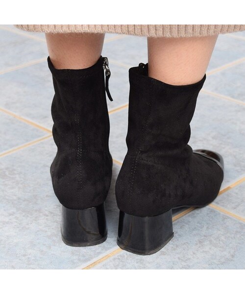 no brand（ノーブランド）の「チャンキーヒールソックスブーツ（ブーツ・レディース・その他）」の4枚目の写真