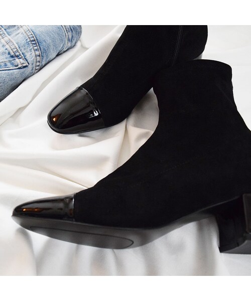 no brand（ノーブランド）の「チャンキーヒールソックスブーツ（ブーツ・レディース・その他）」の12枚目の写真