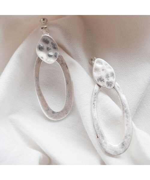 Silver Drop Plate Earrings