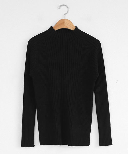 DHOLIC（ディーホリック）の「ハーフネックリブニット（ニット/セーター・レディース・ベージュ/ブラウン/ブルー/ブラック・FREE）」の2枚目の写真