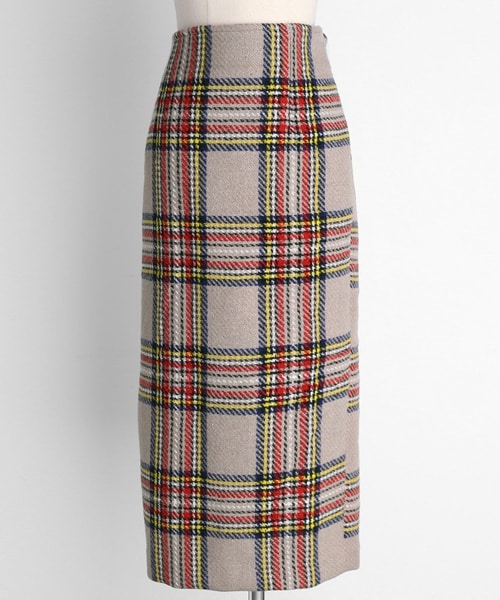 DHOLIC（ディーホリック）の「タータンチェックHラインスカート（スカート・レディース・レッド/ベージュ・FREE）」の2枚目の写真