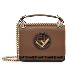 FENDI | Fendi Small Kan I Logo Embossed Leather Shoulder Bag(ショルダーバッグ)