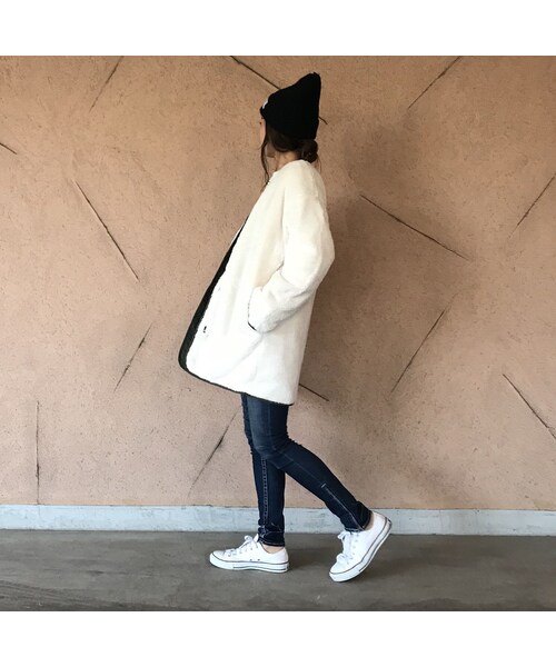 copine（コピン）の「再々入荷！大人気シリーズ！リバーシブルボア・キルティングミドル丈コート（2color）（その他アウター・レディース・その他）」の11枚目の写真