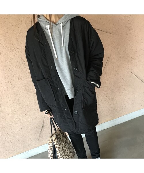 copine（コピン）の「再々入荷！大人気シリーズ！リバーシブルボア・キルティングミドル丈コート（2color）（その他アウター・レディース・その他）」の5枚目の写真