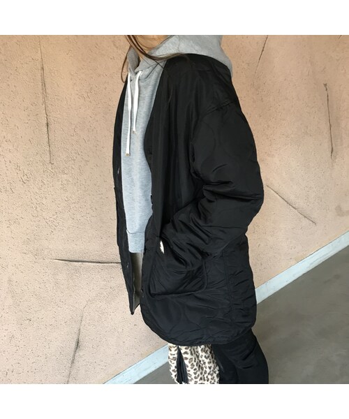 copine（コピン）の「再々入荷！大人気シリーズ！リバーシブルボア・キルティングミドル丈コート（2color）（その他アウター・レディース・その他）」の6枚目の写真