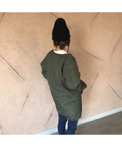 copine（コピン）の「再々入荷！大人気シリーズ！リバーシブルボア・キルティングミドル丈コート（2color）（その他アウター・レディース・その他）」の12枚目の写真