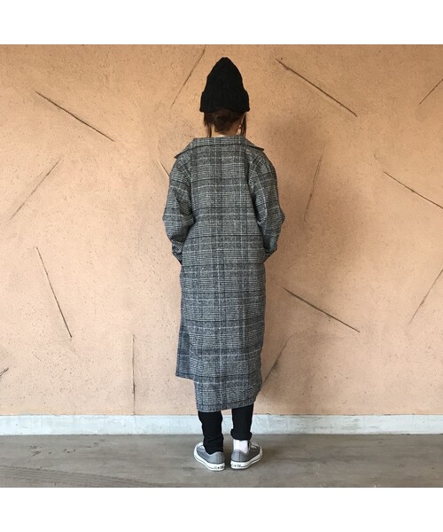 copine(コピン)の「大人カジュアル!!グレンチェックロングチェスターコート(チェスターコート・レディース・その他)」の4枚目の写真