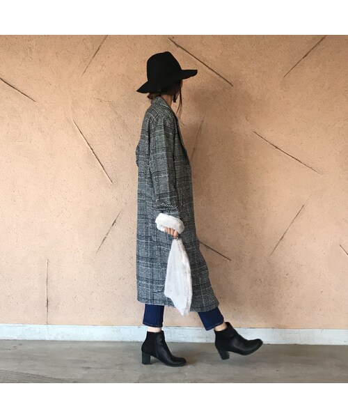 copine(コピン)の「大人カジュアル!!グレンチェックロングチェスターコート(チェスターコート・レディース・その他)」の5枚目の写真