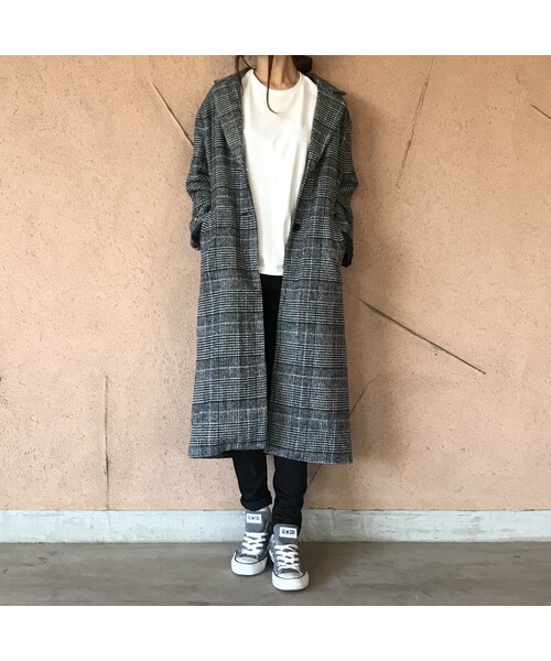 copine(コピン)の「大人カジュアル!!グレンチェックロングチェスターコート(チェスターコート・レディース・その他)」の3枚目の写真