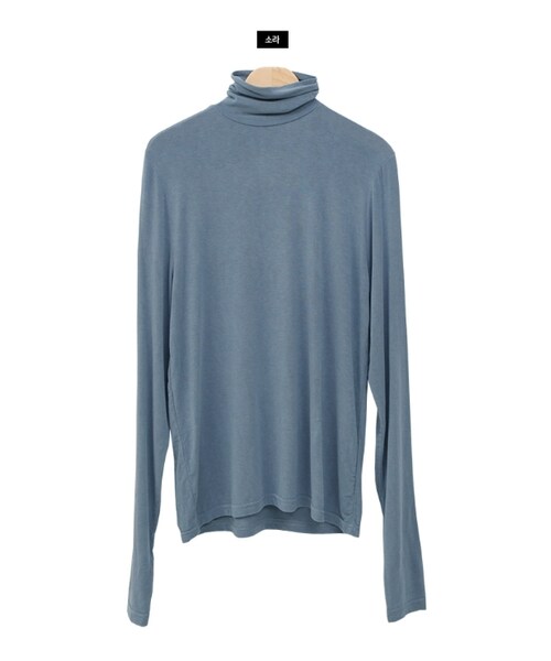 Dailyabout(デイリーアバウト)の「タートルネック無地Tシャツ(Tシャツ/カットソー・レディース・ホワイト/ブルー/イエロー/ピンク/レッド/ブラウン/グリーン/ブラック・FREE)」の5枚目の写真