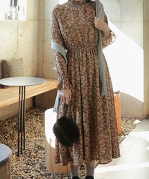 DHOLIC | シャーリングフリルフローラルワンピース(ワンピース)