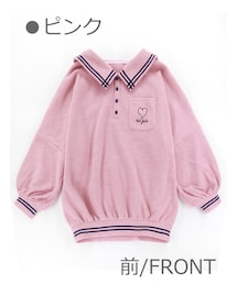 Bobon21（ボボンニジュウイチ）の「セーラー風ゆるかわトップス-全3色 