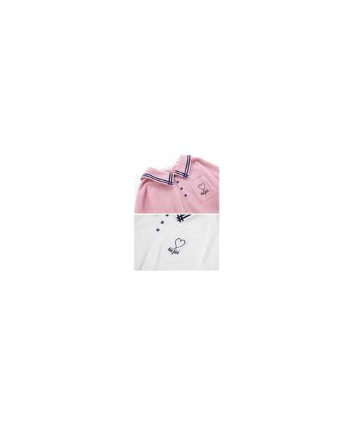 Bobon21（ボボンニジュウイチ）の「セーラー風ゆるかわトップス-全３色-（シャツ/ブラウス・レディース・ホワイト/ピンク/ブルー・S/M）」の6枚目の写真