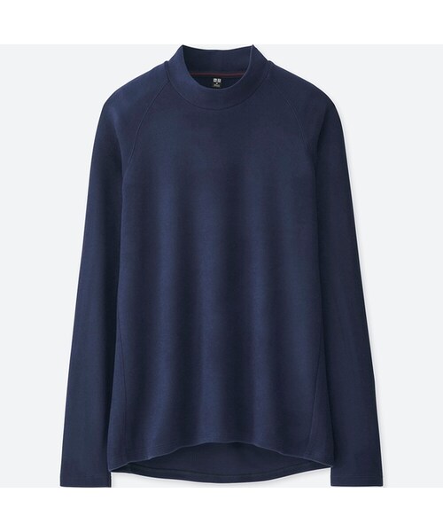 UNIQLO（ユニクロ）の「ヒートテックストレッチフリースモックネックT（長袖）（Tシャツ/カットソー・レディース・NAVY 69/BLACK 09/PURPLE 71/BEIGE 31/DARK GRAY 08/BLUE 63/GREEN 53/PINK 12/OFF WHITE 01・M/XL/S/L/XXL/3XL/XS）」の6枚目の写真