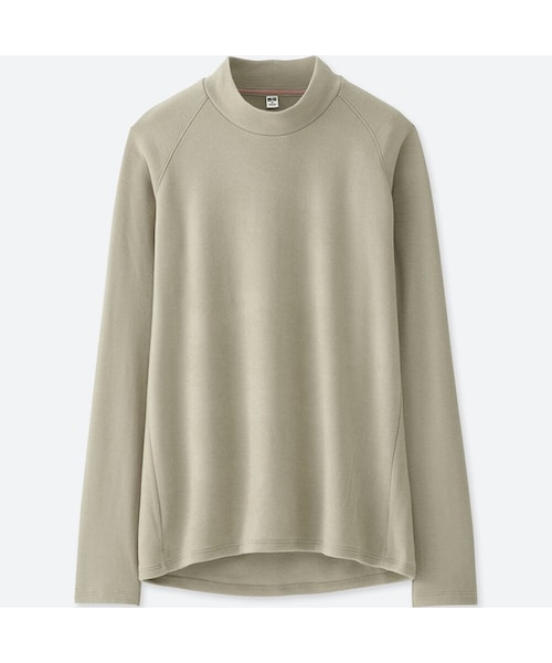 UNIQLO（ユニクロ）の「ヒートテックストレッチフリースモックネックT（長袖）（Tシャツ/カットソー・レディース・NAVY 69/BLACK 09/PURPLE 71/BEIGE 31/DARK GRAY 08/BLUE 63/GREEN 53/PINK 12/OFF WHITE 01・M/XL/S/L/XXL/3XL/XS）」の4枚目の写真