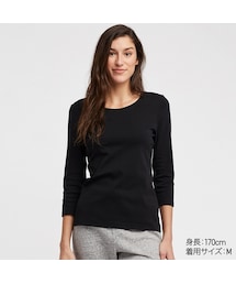 UNIQLO | コットンフライスクルーネックT（7分袖）(Tシャツ/カットソー)