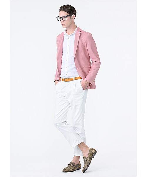 MORGAN HOMME（モルガンオム）の「TRパステル2BJK（983J41）（ジャケット/アウター・メンズ・ネイビー/ピンク/ブルー・L/AL/S/M）」の11枚目の写真