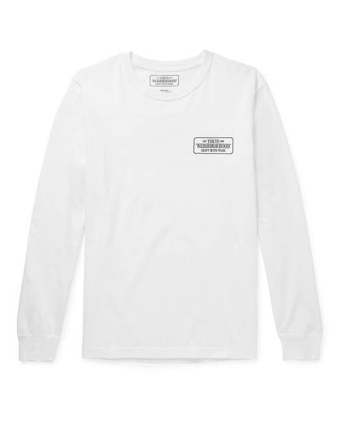 NEIGHBORHOOD(ネイバーフッド)の「Neighborhood Logo-Print Cotton-Jersey T-Shirt(Tシャツ/カットソー・メンズ・White・S/M/L/XL)」の1枚目の写真
