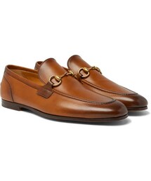 GUCCI | Gucci Jordaan Horsebit Burnished-Leather Loafers(その他シューズ)