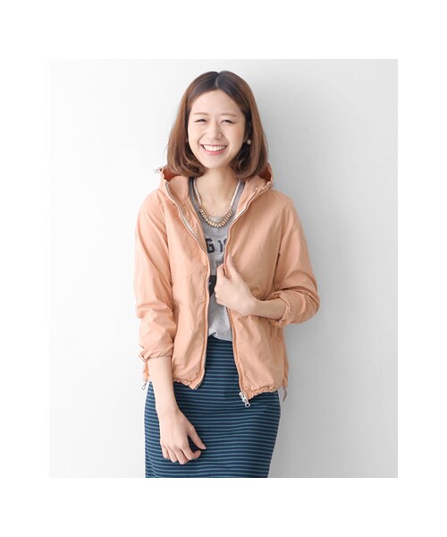 URBAN RESEARCH DOORS(アーバンリサーチドアーズ)の「カラージップパーカー(ジャケット/アウター・レディース・ピンクベージュ/イエローカーキ/グリーン/ブルー・one)」の6枚目の写真