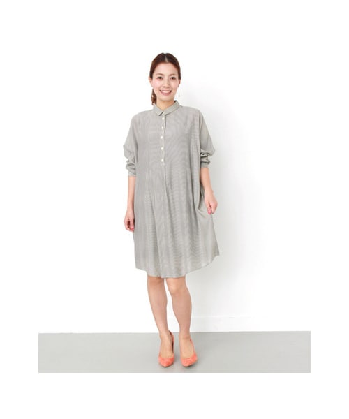 URBAN RESEARCH Sonny Label(アーバンリサーチサニーレーベル)の「ストライプシャツワンピース(ワンピース/ドレス・レディース・ネイビー/ベージュ・FREE)」の3枚目の写真