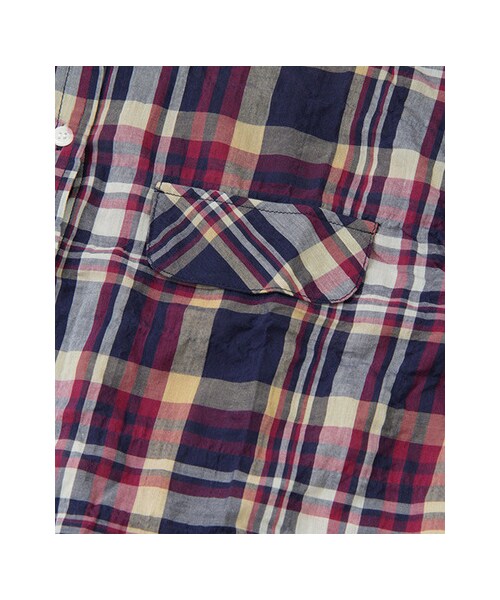 KBF（ケイビーエフ）の「チェックワイドブラウス（トップス・レディース・ネイビー/オレンジ/サックスブルー・one）」の11枚目の写真