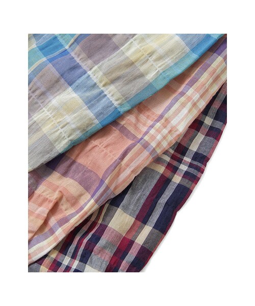 KBF（ケイビーエフ）の「チェックワイドブラウス（トップス・レディース・ネイビー/オレンジ/サックスブルー・one）」の15枚目の写真