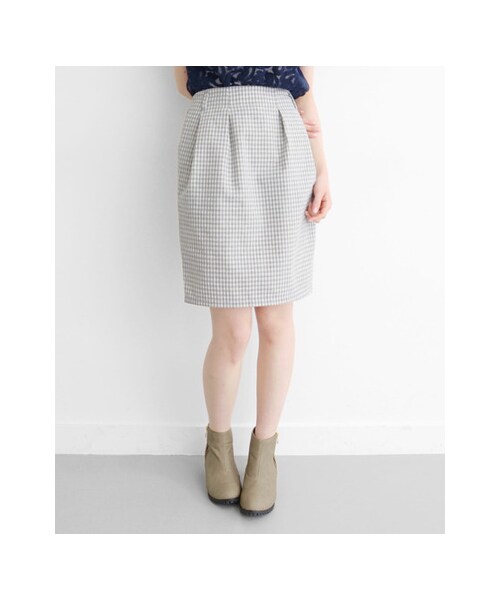 KBF（ケイビーエフ）の「ギンガムチェックスカート（スカート・レディース・ブラック×ホワイト/グレー×ホワイト・one）」の5枚目の写真