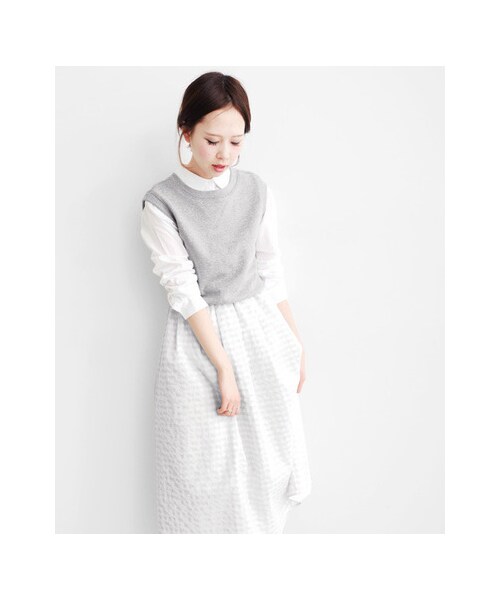 KBF(ケイビーエフ)の「スウェットmixギンガムチェックワンピース(ワンピース/ドレス・レディース・オフホワイト/ブラック/ライトグレー・one)」の10枚目の写真