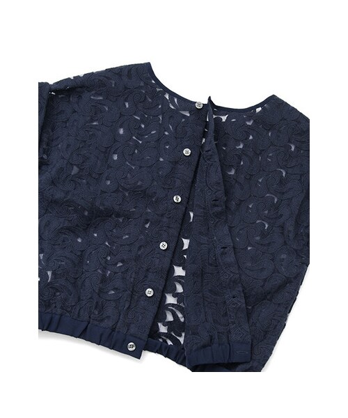 KBF（ケイビーエフ）の「レースショートブラウス（トップス・レディース・ネイビー/ホワイト・one）」の12枚目の写真