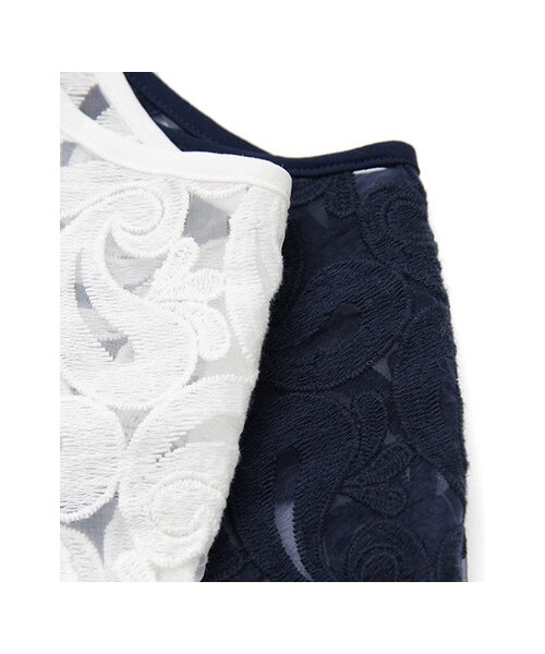 KBF（ケイビーエフ）の「レースショートブラウス（トップス・レディース・ネイビー/ホワイト・one）」の13枚目の写真