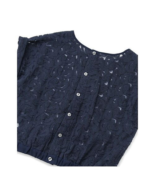 KBF（ケイビーエフ）の「レースショートブラウス（トップス・レディース・ネイビー/ホワイト・one）」の11枚目の写真