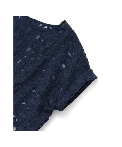 KBF（ケイビーエフ）の「レースショートブラウス（トップス・レディース・ネイビー/ホワイト・one）」の9枚目の写真