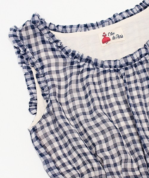 Clice de Paris（クリシェドゥパリス）の「ギンガムチェックマキシワンピース（ワンピース/ドレス・レディース・グレー/ネイビー/ブルー・ワンサイズ）」の6枚目の写真