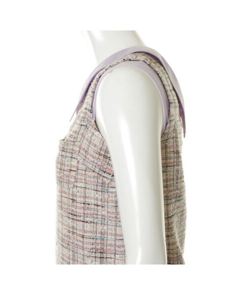 31 Sons de mode（トランテアン　ソン　ドゥ　モード）の「ツイードシャツカラーノースリプルオーバー《予約アイテム》（シャツ・ブラウス・レディース・ピンク/ブルー・３６/３８）」の8枚目の写真