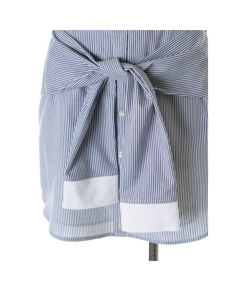 31 Sons de mode（トランテアン　ソン　ドゥ　モード）の「シャツ袖付きストライプスカート（スカート・レディース・ネイビー/イエロー/ミント・３６/３８）」の6枚目の写真
