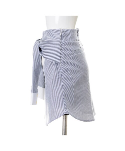 31 Sons de mode（トランテアン　ソン　ドゥ　モード）の「シャツ袖付きストライプスカート（スカート・レディース・ネイビー/イエロー/ミント・３６/３８）」の4枚目の写真