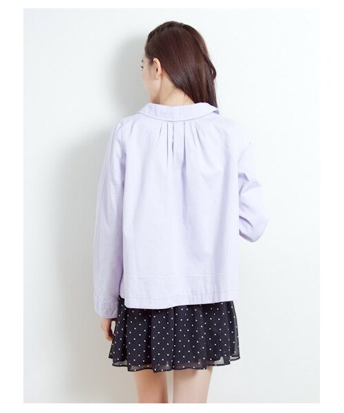 earth music&ecology（アースミュージックアンドエコロジー）の「カラフルショートコート（コート　・レディース・ラベンダー/ネイビー/ピンク/ベージュ/ミント・M/S）」の8枚目の写真