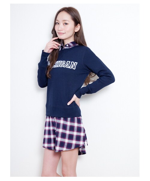 SEVENDAYS=SUNDAY(セブンデイズサンデイ)の「【Special Price】・キモウウラケロゴ長袖プルオーバー(カットソー・レディース・ネイビー/杢グレー/杢ホワイト・L/M)」の3枚目の写真