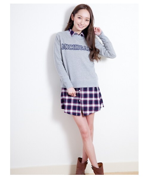 SEVENDAYS=SUNDAY(セブンデイズサンデイ)の「【Special Price】・キモウウラケロゴ長袖プルオーバー(カットソー・レディース・ネイビー/杢グレー/杢ホワイト・L/M)」の4枚目の写真