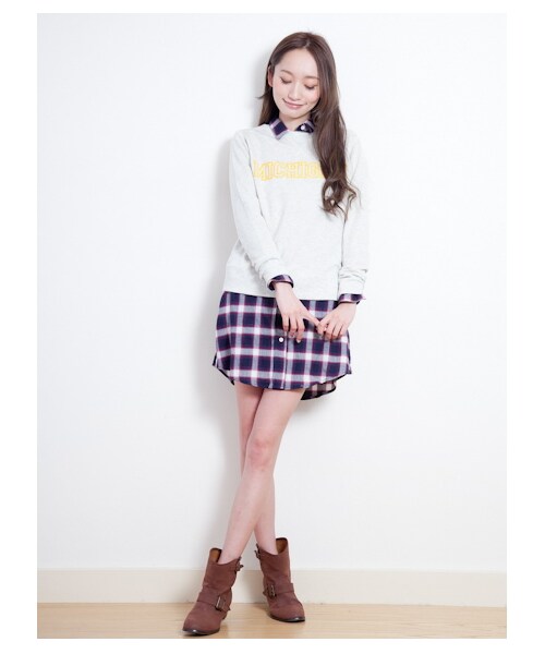 SEVENDAYS=SUNDAY(セブンデイズサンデイ)の「【Special Price】・キモウウラケロゴ長袖プルオーバー(カットソー・レディース・ネイビー/杢グレー/杢ホワイト・L/M)」の1枚目の写真