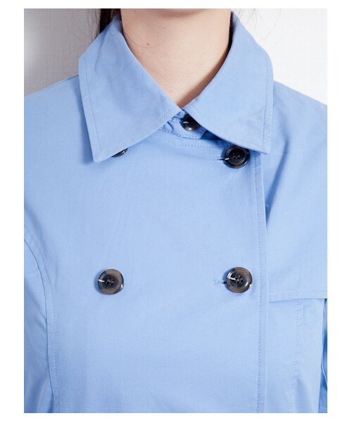 SEVENDAYS=SUNDAY（セブンデイズサンデイ）の「スプリングカラートレンチコート（コート　・レディース・ネイビー/オレンジ/サックスブルー/ベージュ/グリーン・L/M）」の9枚目の写真