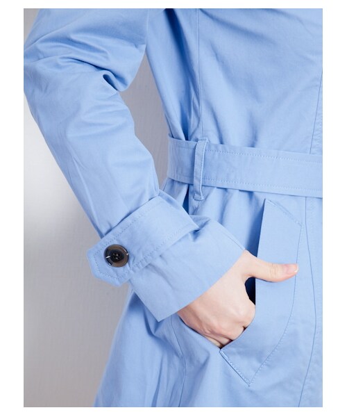 SEVENDAYS=SUNDAY（セブンデイズサンデイ）の「スプリングカラートレンチコート（コート　・レディース・ネイビー/オレンジ/サックスブルー/ベージュ/グリーン・L/M）」の10枚目の写真