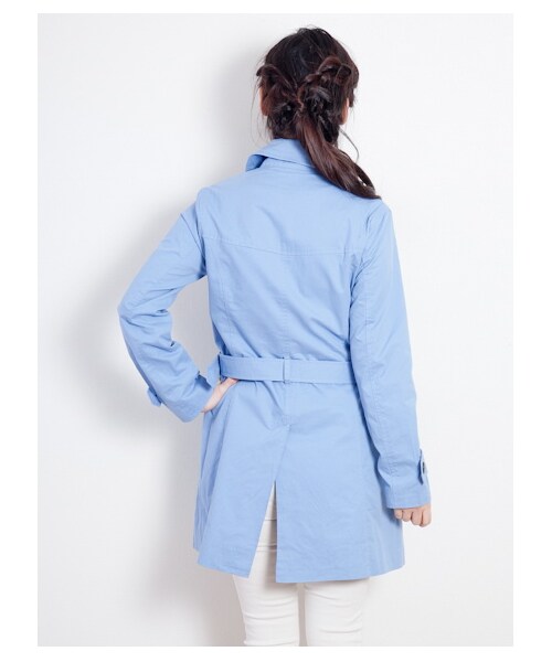 SEVENDAYS=SUNDAY（セブンデイズサンデイ）の「スプリングカラートレンチコート（コート　・レディース・ネイビー/オレンジ/サックスブルー/ベージュ/グリーン・L/M）」の8枚目の写真