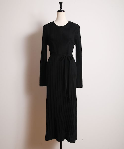 Cookie Chocolate クッキーチョコレート の ウエストリボンリブデザインワンピース ワンピース Wear