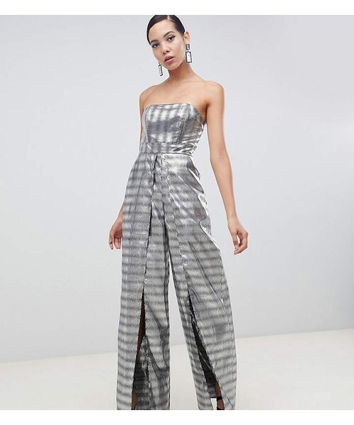 asos（エイソス）の「ASOS Tall ASOS DESIGN Tall Structured Bandeau Jumpsuit wih