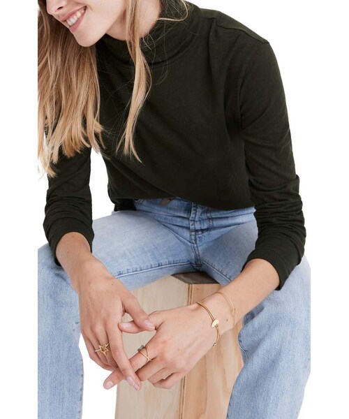 メイドウェル Madewell (Re)sourced Cuffed Beanie レディース 帽子 Bluestone メイドウェル Madewell (Re)sourced Cotton Studio Ringer モックkneck