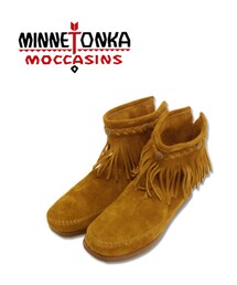 Minnetonka | 【MINNETONKA/ミネトンカ】スタッズデザインジップアップフリンジスエードショートブーツ●メール便不可●(シューズ)