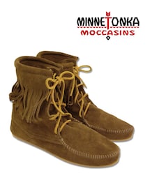 Minnetonka | 【MINNETONKA/ミネトンカ】レースアップフリンジスエードブーツ●メール便不可●(シューズ)